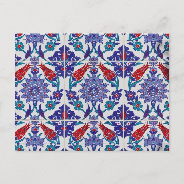 Cartão Postal Tulipa Turca Arabesco Oriental Floral (Frente)