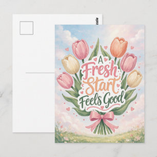 Cartão Postal Tulipa : Um Novo Começo é Bom