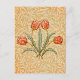 Cartão Postal Tulipa Vintage Coral Rústico Caprichoso Redemoinho