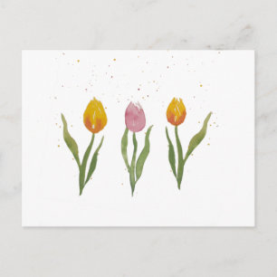 Cartão Postal Tulipas Aquarell Tulpen