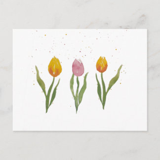 Cartão Postal Tulipas Aquarell Tulpen