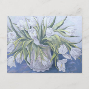 Cartão Postal Tulipas brancas