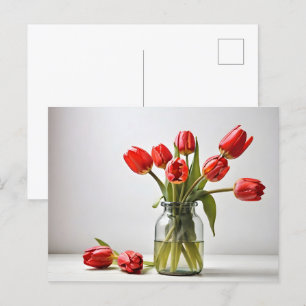 Cartão Postal Tulipas de primavera para Dia de os namorados
