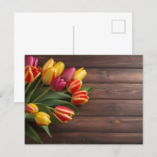 Cartão Postal Tulipas de primavera para Dia de os namorados