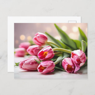 Cartão Postal Tulipas de primavera para Dia de os namorados