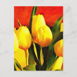 Cartão Postal Tulipas (Estilo de Tinta de Óleo)