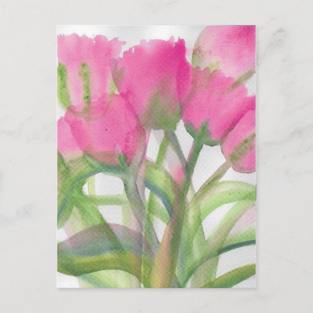 Cartão Postal Tulipas Rosa (Frente)