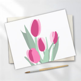 Cartão Postal Tulipas Rosa