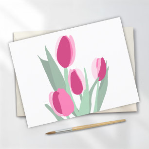 Cartão Postal Tulipas Rosa
