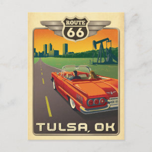 Cartão Postal Tulsa, OK - Rota 66