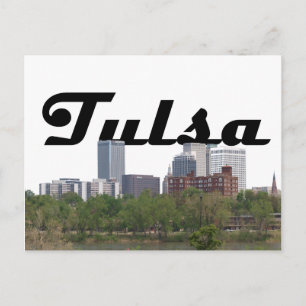 Cartão Postal Tulsa OK Skyline com Tulsa no Cartão-Postal do Céu