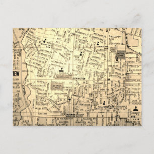 Cartão Postal Tulsa, OK Vintage Map