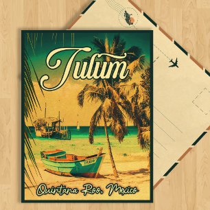 Cartão Postal Tulum Mexico Palm Tree Souvenir