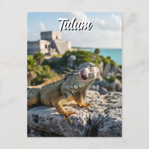 Cartão Postal Tulum Mexico Viagem Iguana