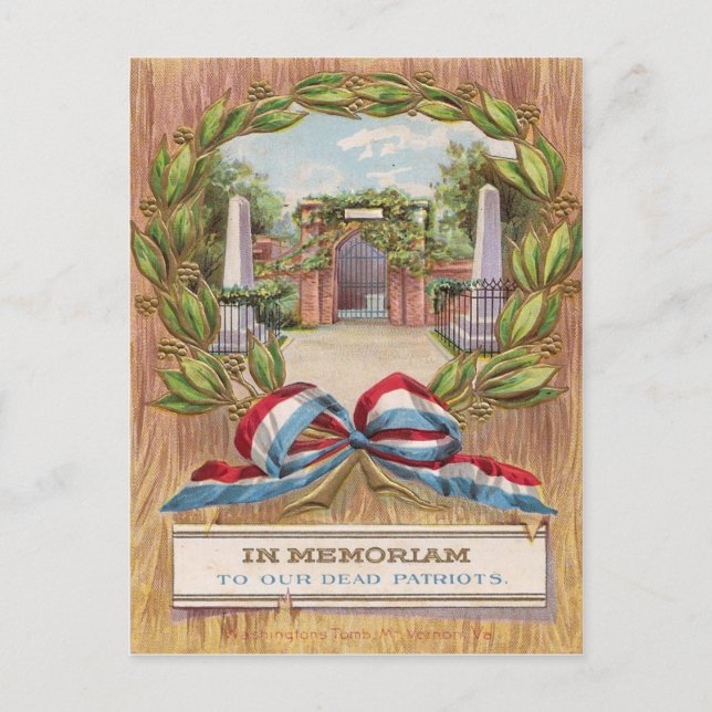 Cartão Postal Tumba de George Washington Mount Vernon, VA (Frente)