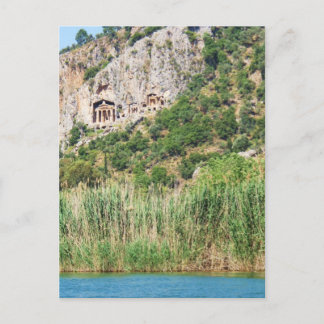 Cartão Postal Túmulos de Rock Lycian, Dalyan, Turquia