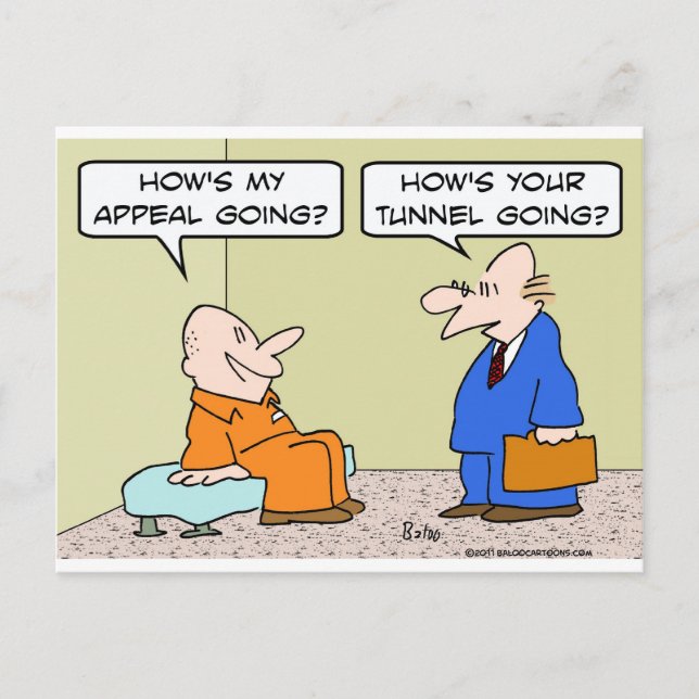 Cartão Postal túnel de recurso do advogado de cela prisioneira (Frente)