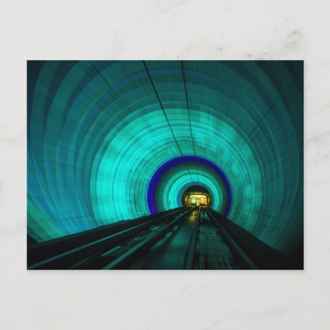 Cartão Postal Túnel ferroviário azul, Singapura (Frente)
