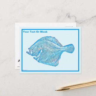 Cartão Postal Turbot azul