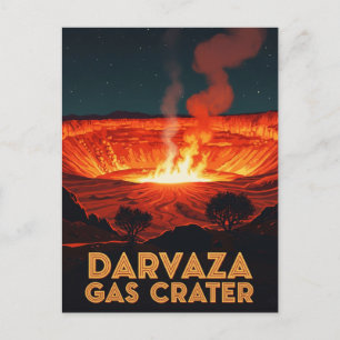 Cartão Postal Turcomenistão Darvaza Gas Crater Viagem