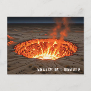 Cartão Postal Turcomenistão Darvaza Gas Crater Viagem