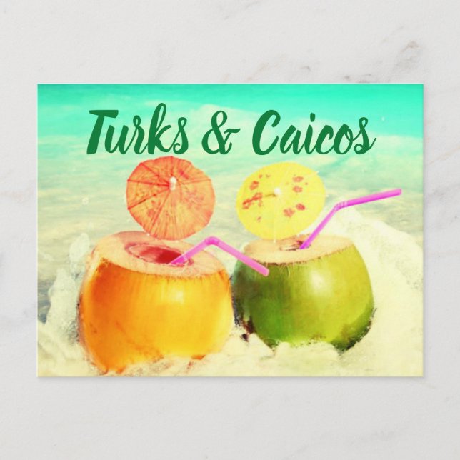 Cartão Postal Turcos e Caicos cocos (Frente)
