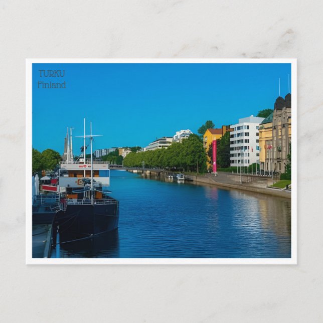 Cartão Postal Turismo Finlande na viagens vintage Turku (Frente)