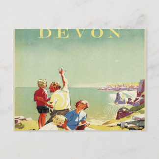Cartão Postal Turismo Vintage em Devon