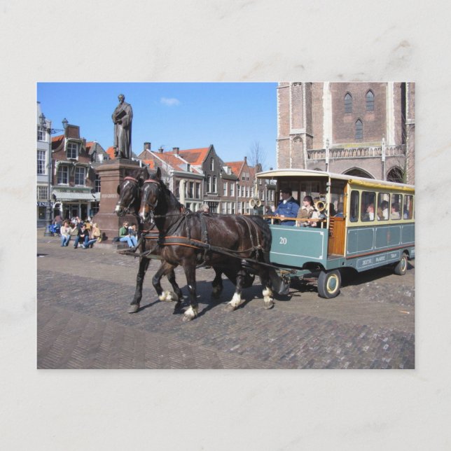 Cartão Postal Turistas em Delft (Frente)