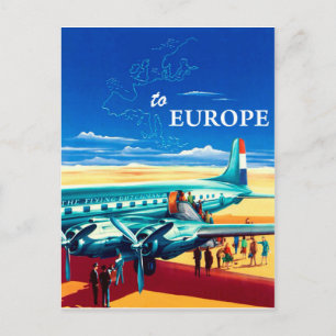 Cartão Postal Turistas estão prontos para voar para a Europa, v