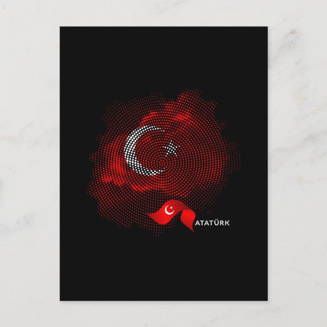 Cartão Postal Turkey flag (Frente)