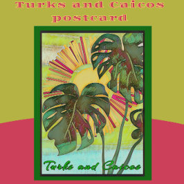 Cartão Postal Turks e Caicos - Arte Tropical do Paraíso