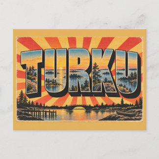 Cartão Postal Turku Archipelago Vintage Travel Art