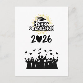 Cartão Postal Turma de 2026 Feliz Formatura - Minimalista