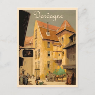 Cartão Postal Turnê Dordogne, cidade, casas, França, viagens v