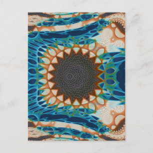 Cartão Postal Turquesa Dourada Sun Sudoeste Arte