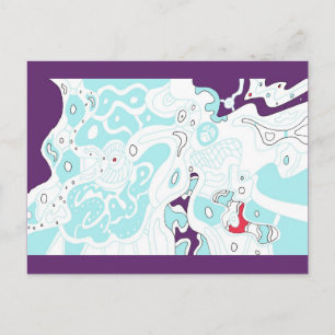 Cartão Postal "Turquesa Space" Abstrato