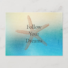 Cartão Postal Turquesa White Aqua Blue Beach Starfish