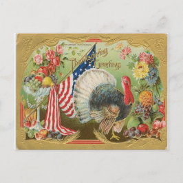 Cartão Postal Turquia com bandeira - Saudações de Ação de Graças