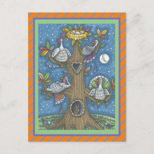 CARTÃO POSTAL TURQUIA DE ARTE FOLK, OBRIGADO GOBBLER HUMOR