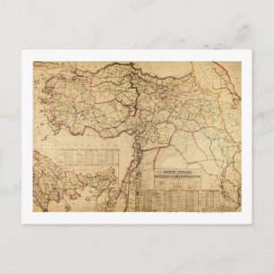 Cartão Postal Turquia, Império OtomanoMapa PanorâmicoTurquia