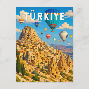 Cartão Postal Turquia Turquia Ilustração Viagem Arte Vintage