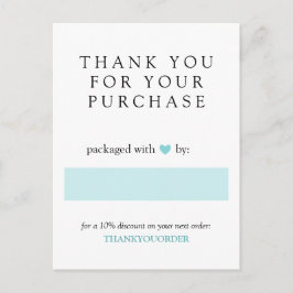 Cartão Postal Turquoise Heart Obrigado Pela Ordem