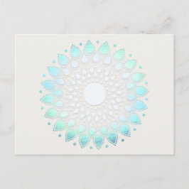 Cartão postal Turquoise Lotus Floral Mandala