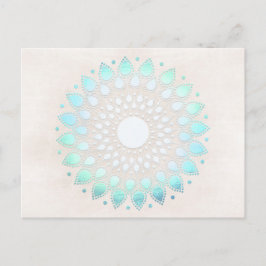 Cartão postal Turquoise Lotus Floral Mandala