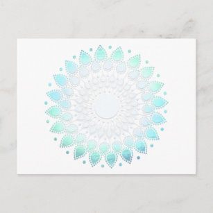 Cartão postal Turquoise Lotus Floral Mandala