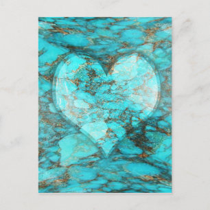 Cartão Postal Turquoise Rock Heart