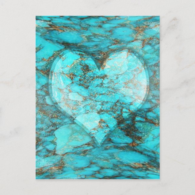 Cartão Postal Turquoise Rock Heart (Frente)
