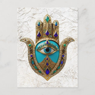 Cartão Postal Turquoise Third Eye Hamsa