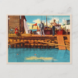 Cartão Postal Turtle Kraals vintage Key West Florida